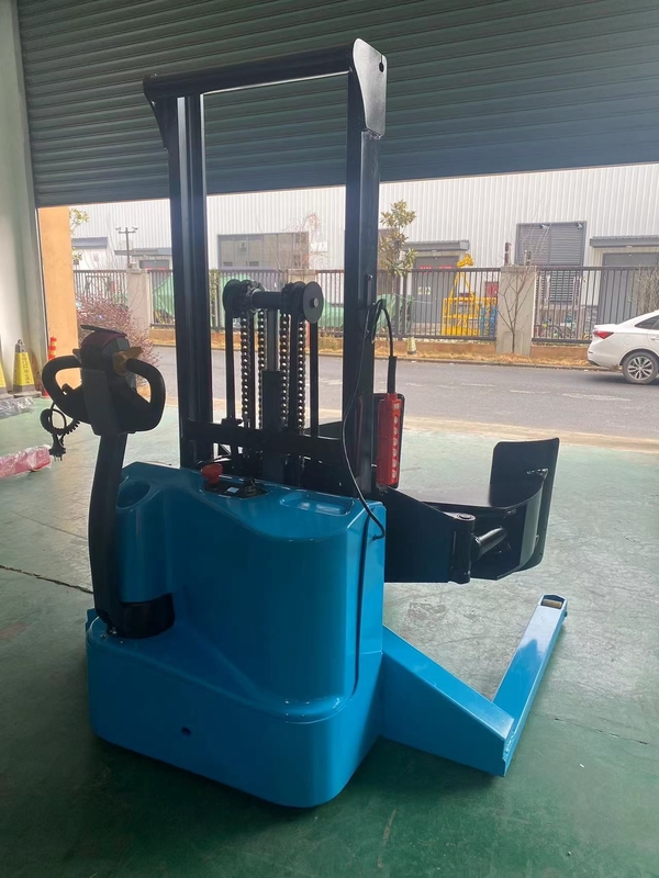 New 500-1500 kg load capacity electric pallet lift stacker electric stacker with paper roll clamp