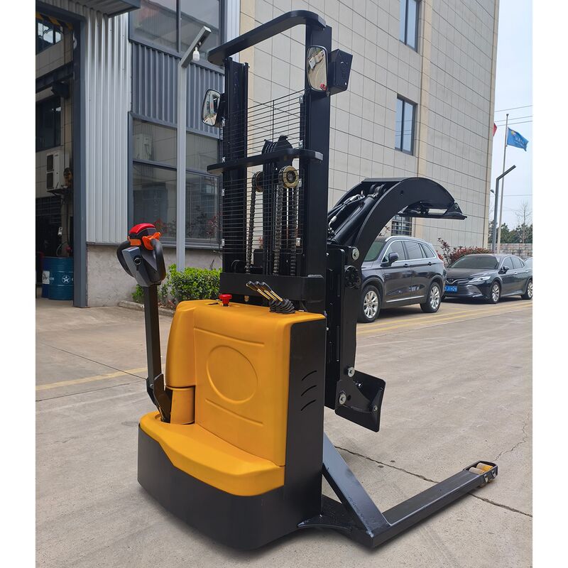 1.6m 2m 2.5m 3m fully electric walkie roll stacker with 360degree electric forklift with clamp