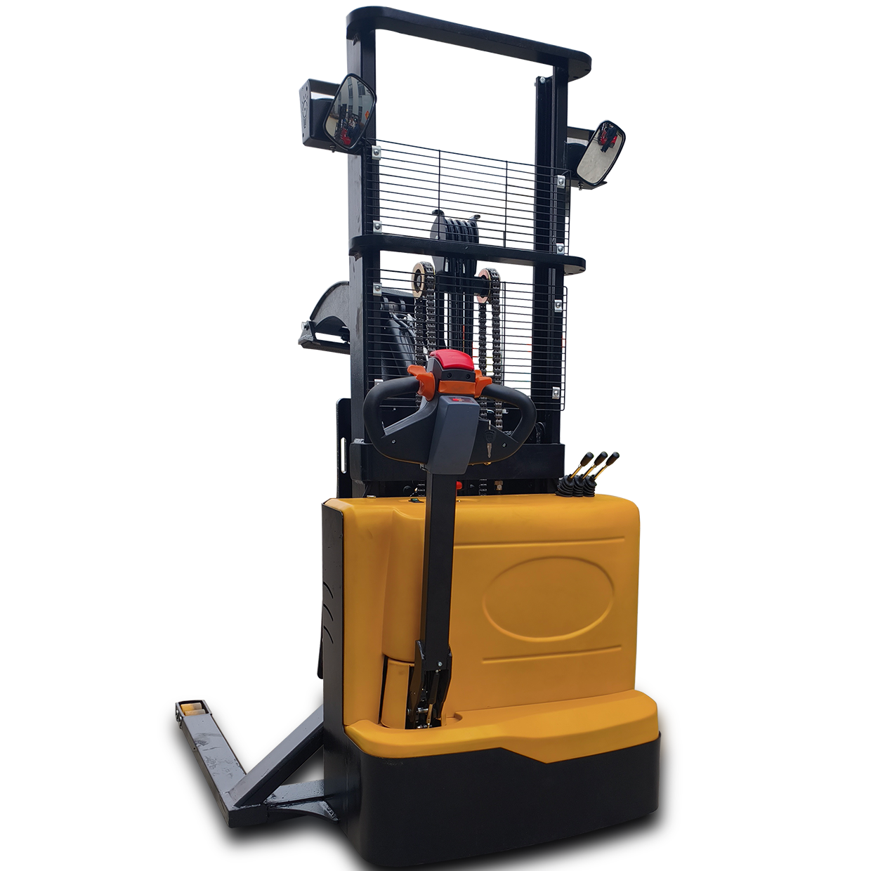 1.6m 2m 2.5m 3m fully electric walkie roll stacker with 360degree electric forklift with clamp